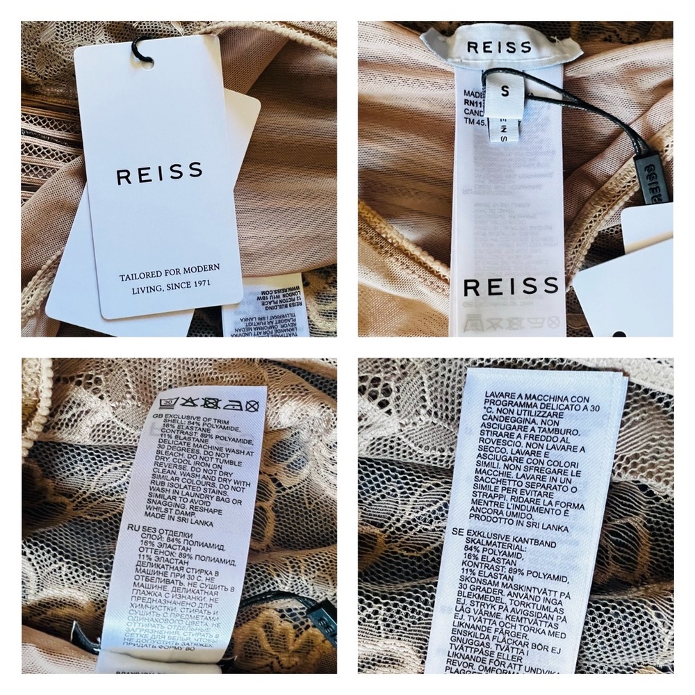 New! REISS London Candy Sleeveless Lace Bodysuit in Mink - Picture 9 of 9